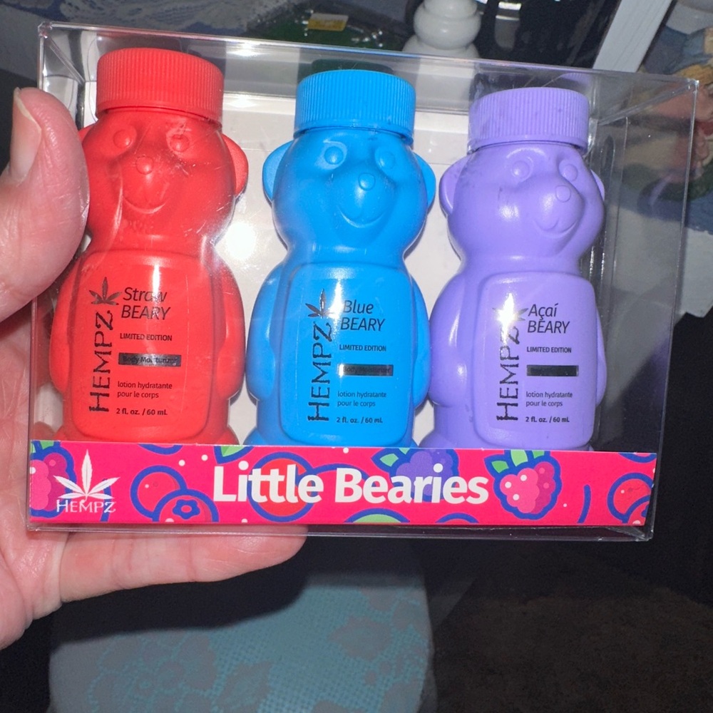 Hempz Little Beary Trio in Red, Blue, and Purple